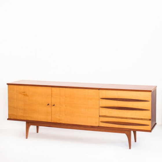 Buffet - Credenza vintage in due tonalità di legno - Francia, anni '60 – Credenze, Wood (photo 4 of 12)