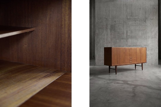 Image 1 of Buffet haut en teck, style scandinave moderne classique vintage, avec tiroirs, années 1960