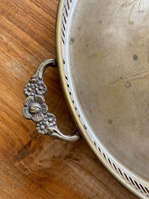 Antique silver plated victorian tray