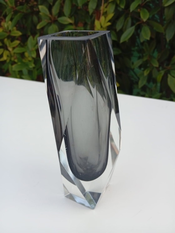 Murano Sommerso Vaas Flavio Poli Mandruzzato, Vazen, Murano Glas, Grijs (foto 2 van 7)