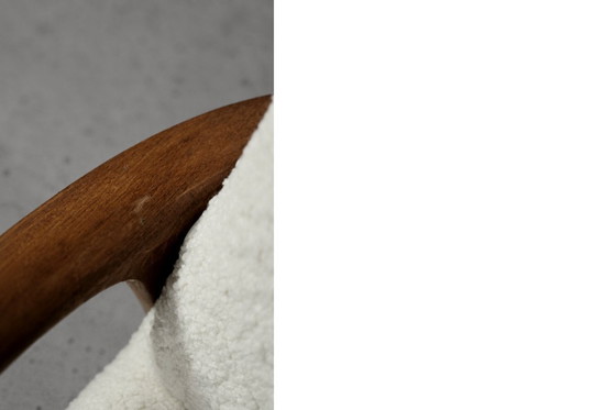 Image 1 of Poltrona Mid-Century vintage moderna in teak bianca, scandinava di Bröderna Andersson, anni '60