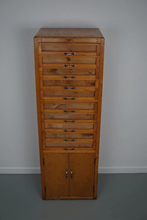 Image 1 of Vintage Italian beech haberdashery cabinet, 1950s
