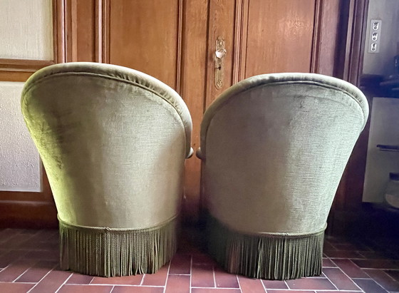 Image 1 of Pair De Fauteuils Crapauds Vintage