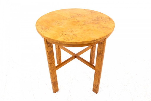 Mesa auxiliar Art Decó, mediados del siglo XX, abedul.