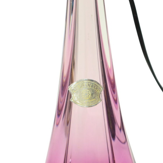 Image 1 of Purple Crystal Table Lamp Val Saint Lambert