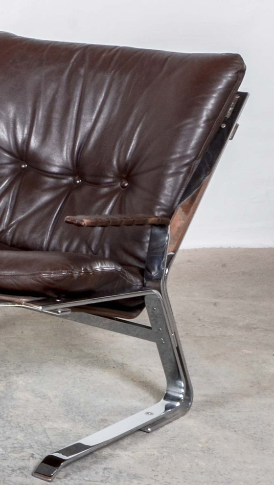 Image 1 of Rare Mid-Century Design 'Pirate' Easy Chair with Armrest by Elsa and Nordahl Solheim for Rykken. Norway, 1973.