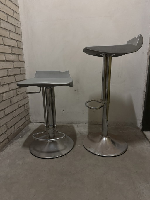 Tabourets de bar réglables en hauteur – barkrukken, Chrome, Plastic (photo 2 of 5)