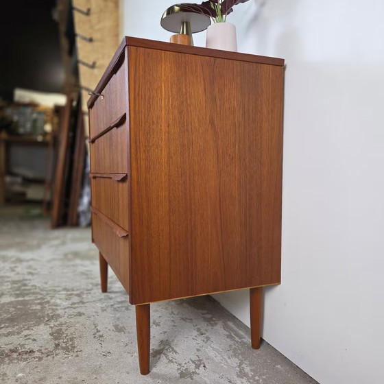 Vintage Teak Danish Chest of Drawers 1960s, Scandinavian 4 Drawers, Wood, Brown (photo 17 of 21)