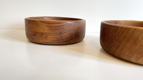 Image 1 of Set di 3 ciotole + 12 mini posate in legno e teak