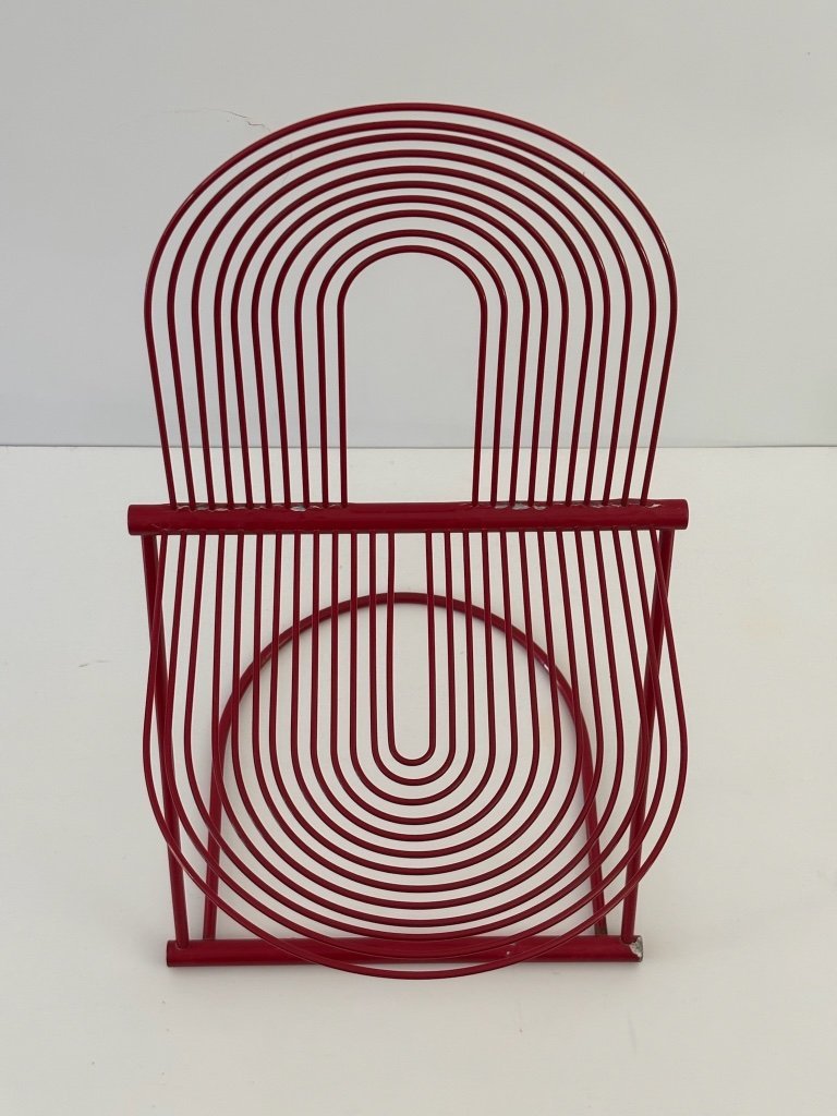 2 Swing Chairs by Jutta and Herbert Ohl Rosenthal Lübke, 1982, Red