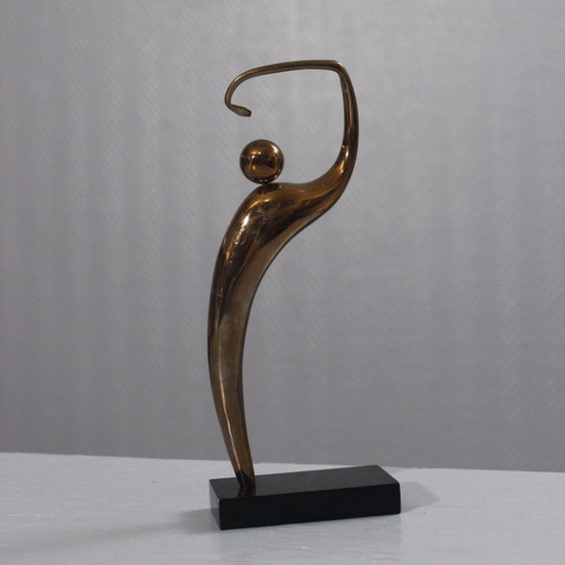 Alain Cantarel & Monique Gerber sculpture bronze Golfeur 22 cm France 1980s