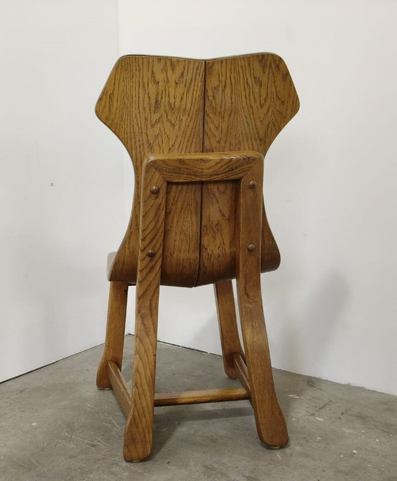 Image 1 of Brutalistische Esszimmerstühle aus Eiche