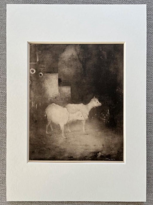 Jan Mankes 1889-1920 / Héliogravure Chèvres dans la forêt 1923