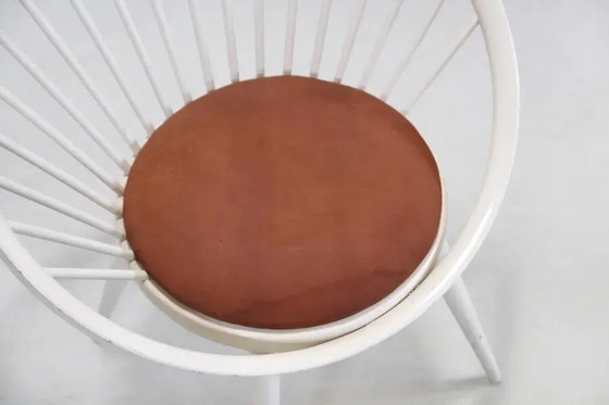 White Yngve Ekström Cirkle chair with leather cushion – Swedese, Dining chairs, Wood, Scandinavian (photo 7 of 8)