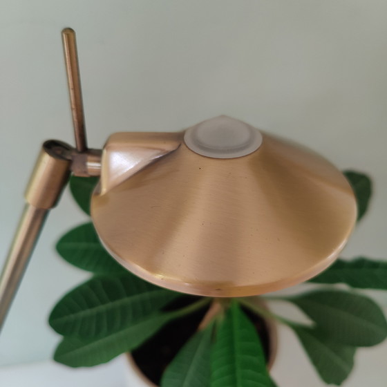 Image 1 of Vintage heavy brass halogen lamp with 2 brightness settings