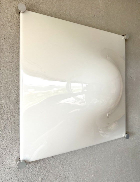 Vintage Martinelli Luce Wall or Ceiling Lamp, Wall lights, Metal, Plexiglass, Silver (photo 7 of 10)