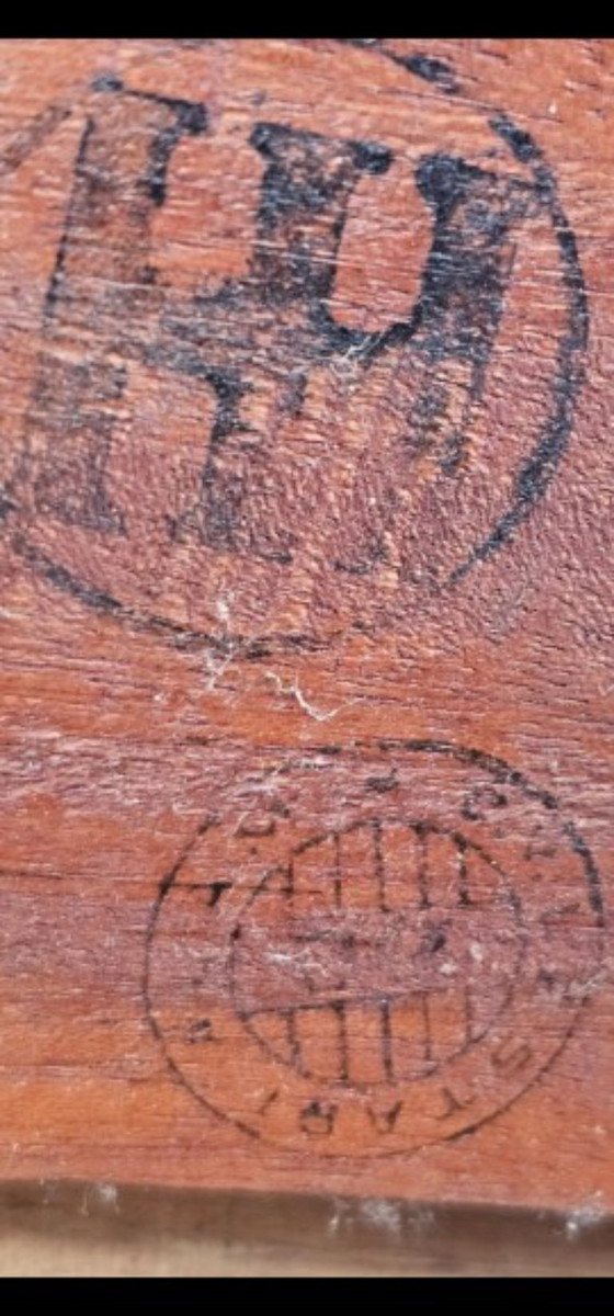 Image 1 of Set van 2 Koloniale Rotan Armstoelen – Hand gevlochten – Massief Houten Frame (Beuken/Mahonie)