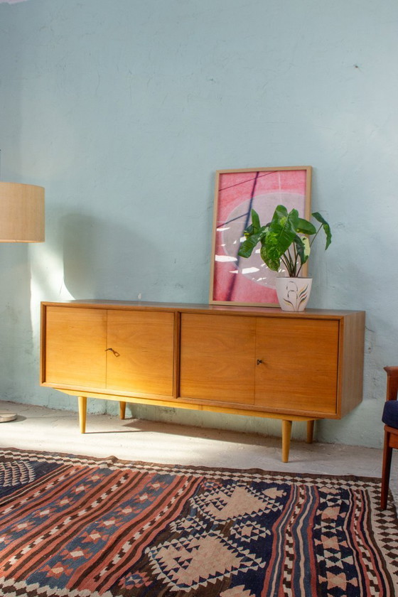 Image 1 of Vintage sideboard, chest of drawers, lowboard, teak, walnut, Danish Mid Century