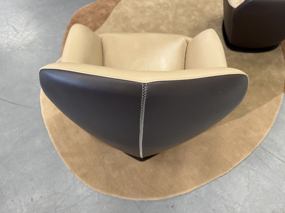 Image 1 of 2 Fauteuils Pivotants Leolux Cantate en Cuir Ceras