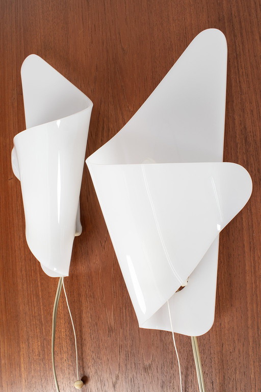 Pair of plexiglass wall lamps