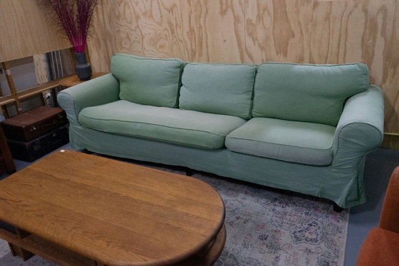 Image 1 of Canapé vintage en tissu vert