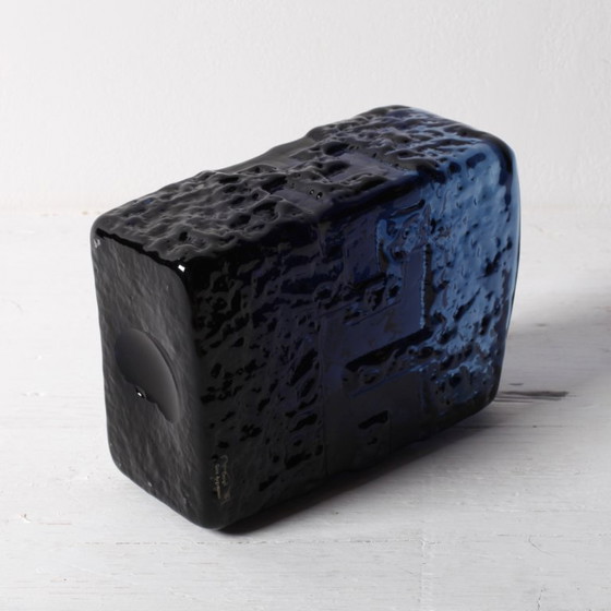 Image 1 of Vase Mid-Century en Verre Bleu Cobalt par Göte Augustsson, Ruda Glasbruk, 1970s