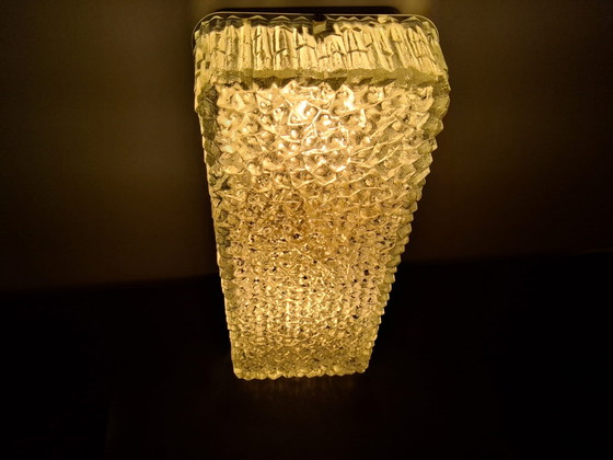 Image 1 of Rectangular ceiling lamp/wall lamp of cut glass, 1960s