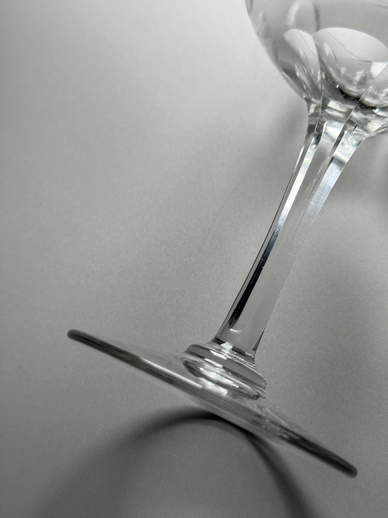 Image 1 of Set van 8 Art Deco champagnecoupéglazen (jaren 1920-1930) – halfkristal, handgegraveerd