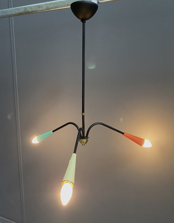 Image 1 of Colorful Spider ceiling lamp  1960s