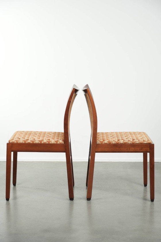 Image 1 of 6 chaises de salle à manger Schuitema de style Art déco avec dossier en osier, de la série Shaker