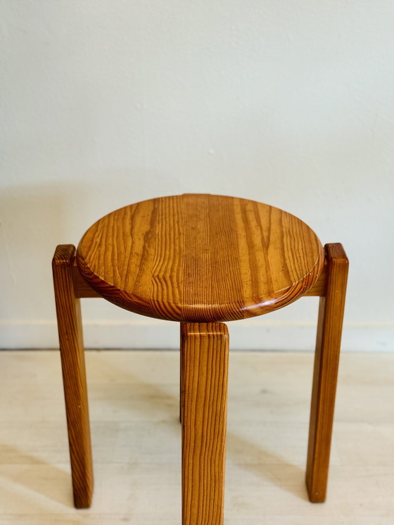 Image 1 of Sgabello vintage in pino massello – stile modernista scandinavo
