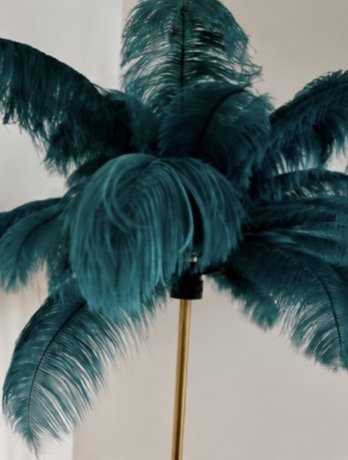 Lampada da terra KARE Design con vere piume di struzzo – Verde pavone NUOVA – Lampade da terra, Other (photo 4 of 5)