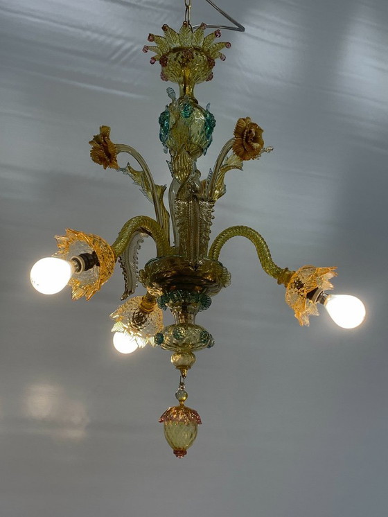 Image 1 of Vintage Murano Chandelier Attributed to Galliano Ferro, 1940, Made in Italy