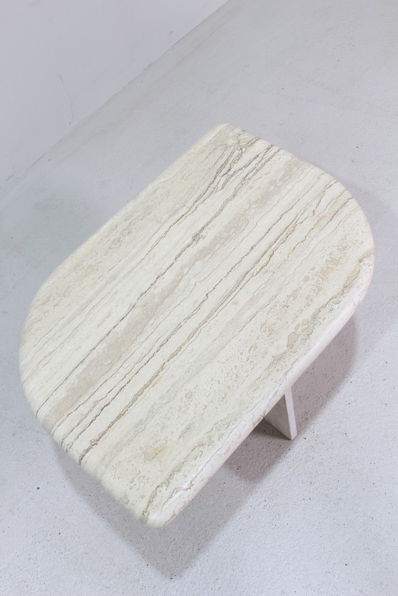 Image 1 of Vintage Travertin Salontafel, Bijzettafel - Natuursteen