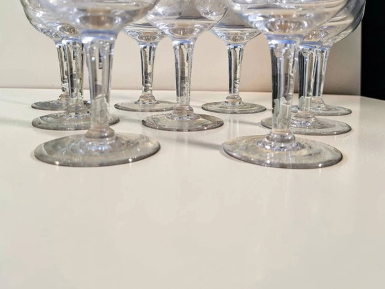 9 guilloché wijnglazen, begin 20e eeuw. – Glazen & Karaffen, Crystal, Glass (photo 8 of 9)