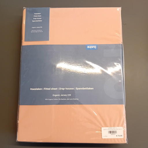 Drap-housse en jersey 235 rose poudré 90x200/210