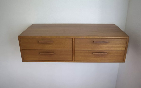 Image 1 of Teak Wall Drawer Module By Kai Kristiansen For Feldballes Møbler, 1960s
