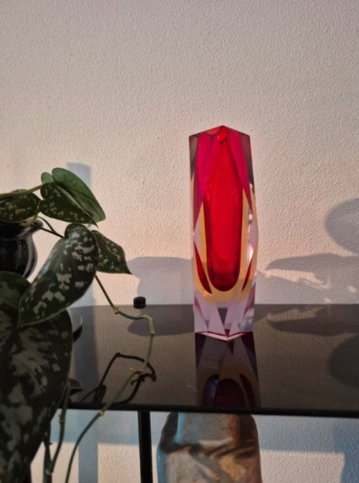 Murano glass summerso vase 1960s/70s