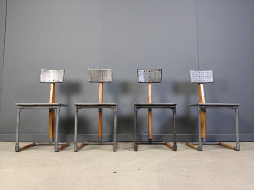 Vintage industrial chairs, 1970s - set of 4