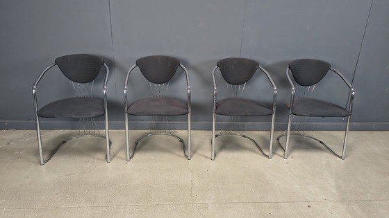 Image 1 of Vintage chrome dining chairs by Effezeta, 1970s - set of 4