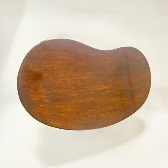 Image 1 of Kidney-shaped table, wooden side table from the 1950s, made in Germany