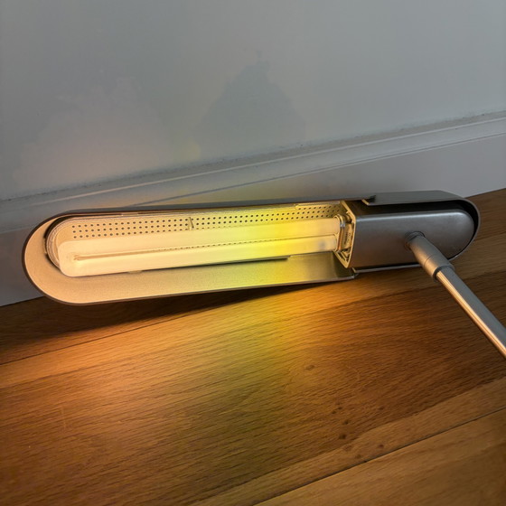 Vintage Massive Desk Lamp – Metal, Chrome (photo 7 of 8)