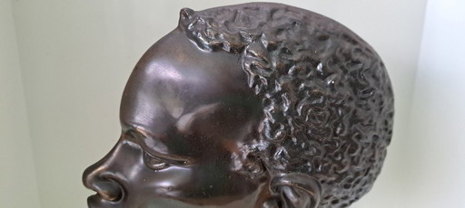 Bronze Profile of an African Man, 1930, Franz Hagenauer Vienna