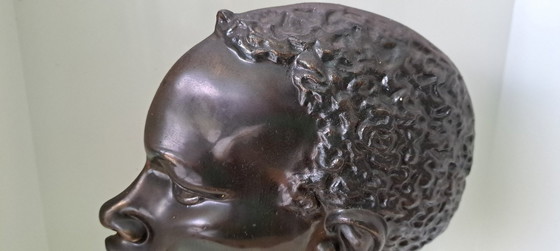 Image 1 of Bronze Profile of an African Man, 1930, Franz Hagenauer Vienna