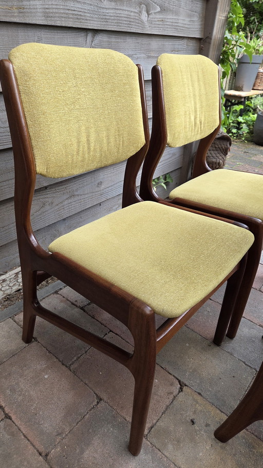 4 originele Deense eetkamerstoelen jaren '70