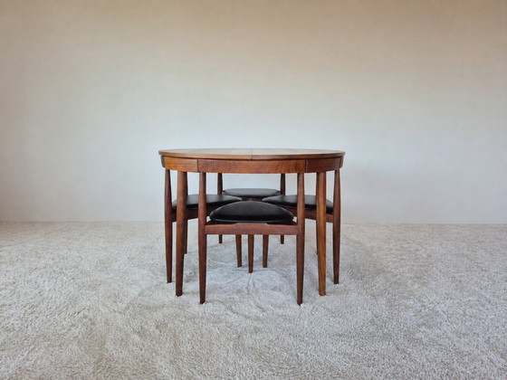 Image 1 of  Set da pranzo allungabile Roundette in teak di Hans Olsen per Frem Røjle, Danimarca, anni '60