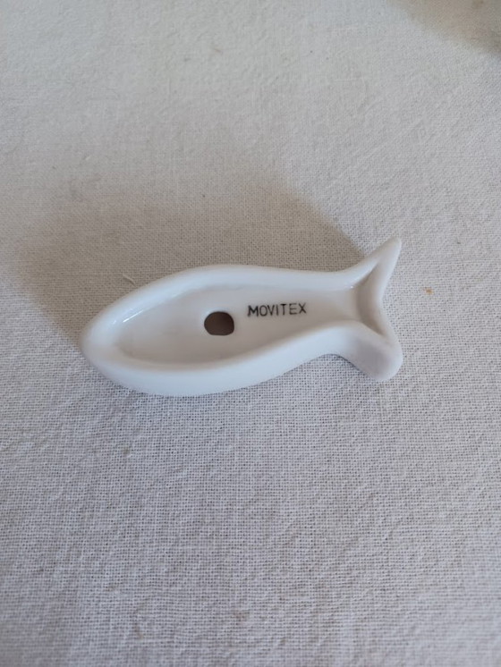 Image 1 of 6 porseleinen messenleggers vis - Movitex - muurdecoratie