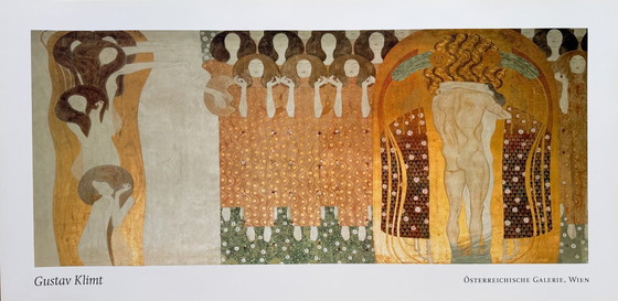 Image 1 of Gustav Klimt (1862-1918), Beethovenfries: 'Diesen Kuß der ganzen Welt', 1902, collectie...Gedrukt in Nederland
