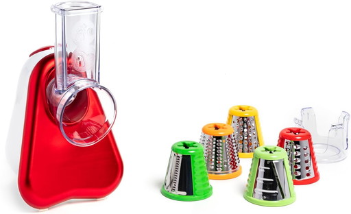 Moulinex Fresh Express Découpe-légumes 5-en-1, Tranche, Emince, Râpe, Large tube d'alimentation, Cône avec code couleur, Fabriqu