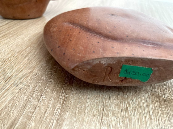 Image 1 of Set of 3 minimalist solid wood bird figurines from Africa